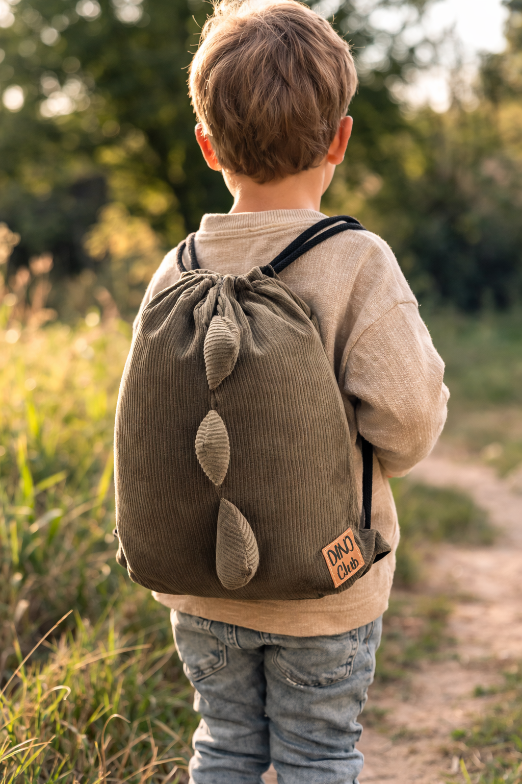 Kinder Turnbeutel Dino - Cord Turnbeutel für Kindergarten & Freizeit l Handemade